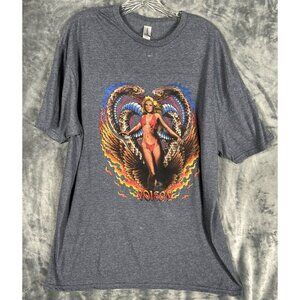 Glidden Men’s Gray T-Shirt “Poison” Snakes Bikini Babe Soft Style X Large Shirt